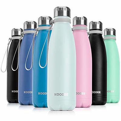 koodee 12 oz Water Bottle Stainless Steel Vacuum Insulated Wide Mouth Water  Flask with Leakproof Spout Lid (Sky Blue) - Yahoo Shopping