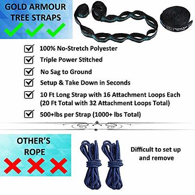 Utopia Home Camping Hammock Double & Single with 2 Tree Hammock Straps,  Travel Hammock Backpacking Nylon Parachute Hammock for Outdoor & Hiking  Large Blue & Light Blue