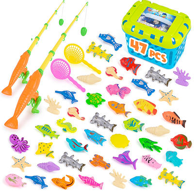 1set Kids' Swimming Pool Fishing Toy Set, Preschool Magnetic Fishing Game  Set​​​​​​​ With Basket, Swimming Pool Toy