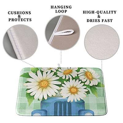 Dish Drying Mats for Kitchen Counter, Absorbent Quick Dry Dish Mat Drying  Kitchen Mat, Non-Slip Rubber Backed Green Plants Kitchen Drying Mat 18X24