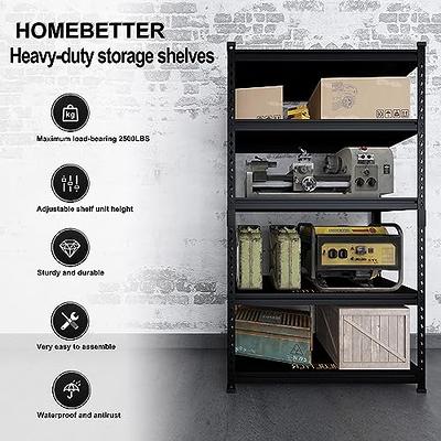 HOMEBETTER 5-Tier Shelving unit, garage shelving heavy duty storage shelves  adjustable industrial shelves metal shelf for garage pantry basement  warehouse, Black utility storage racks 31.5Wx16.5Dx72H. - Yahoo Shopping