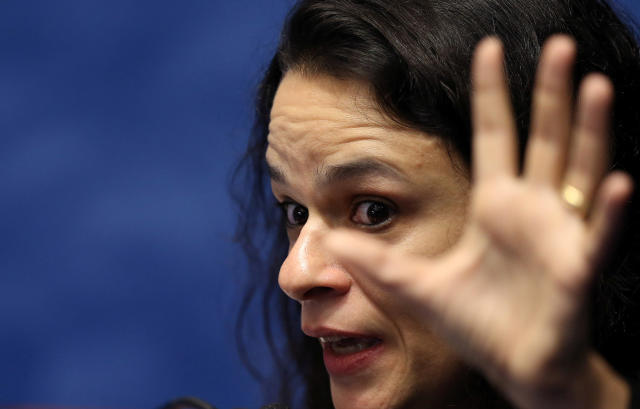 Brazilian jurist Janaina Paschoal, co-author of the complaint that originated the impeachment process against suspended president Dilma Rousseff, speaks during a final session of debate and voting on Rousseff's impeachment trial in Brasilia, Brazil, August 30, 2016. REUTERS/Adriano Machado