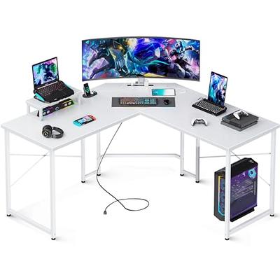 White Standing Gaming Desks, Customizable, LeetDesk