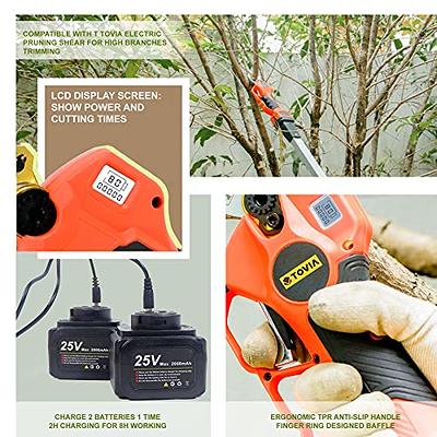 T TOVIA Professional Cordless Electric Pruning Shears Body without Battery,  25V Garden Tree Trimmer with Brushless Motor, 40mm Cutting Diameter, LCD  Power Display,Battery Cable Connectors - Yahoo Shopping