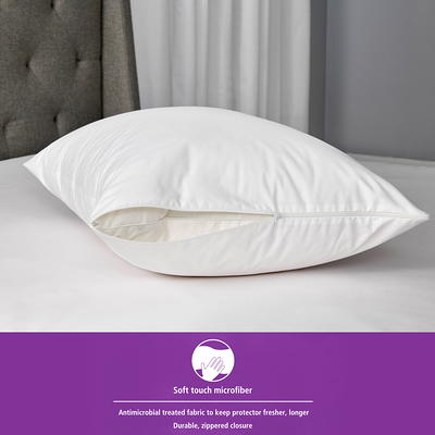 Allerease Waterproof Zippered Pillow Protector, Standard/Queen 