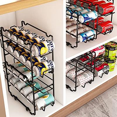 2 Pack 2-Tier Soda Can Organizer for Refrigerator Soda Dispenser Can Holder