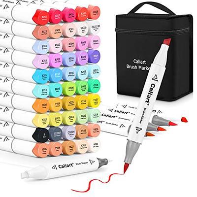 Arrtx Pastel Markers OROS 24 Colors,Alcohol Based Markers,Brush and Chisel  Tip,Permanent Art Marker Pen for Artist Adult Kids Drawing Calligraphy