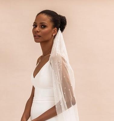 White Single Layer Wedding Veil