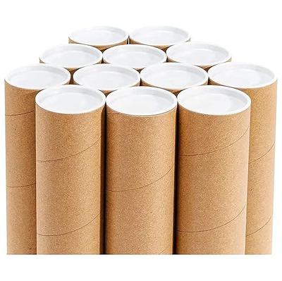 12-Pack Mailing Tubes with Caps, 2x12-Inch Kraft Paper Poster Tube