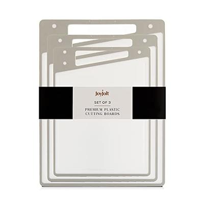 JoyJolt Cutting Board Set-Cutting Boards for Kitchen-Non Slip Large & Small  Chopping Boards; Meat Cutting Board with Juice Groove-White & Grey