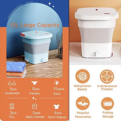 REALN 12L Small Washing Machine Portable Washer Foldable with Dehydration  Basket, Knob Type Mini Laundry Machine for Baby Clothes, T-Shirts,  Underwear, etc (Color : Blue) - Yahoo Shopping