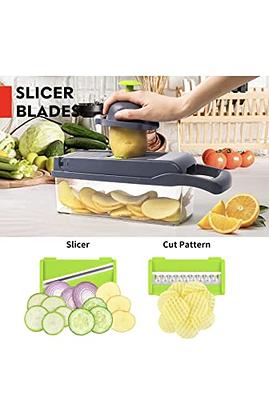 15-In-1 Vegetable Fruit Chopper, Cutter, Veggie Dicer Slicer With Cont