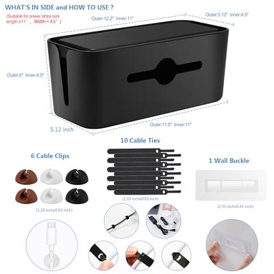 USJIANGM Cable Management Box,Cord Box to Hide Power Strips, Under Desk Cord Organizer Hider to Conceal The Electrical Wires from TV Computer Under Desk and on