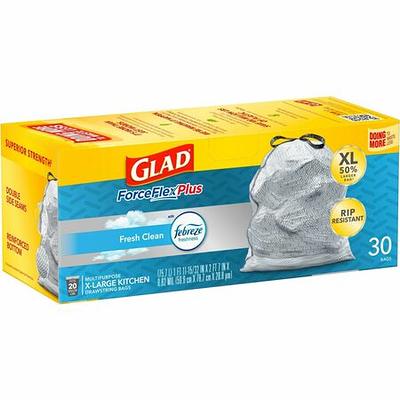 Glad Forceflex Large Drawstring Black Trash Bags - 30 Gallon - 34ct : Target