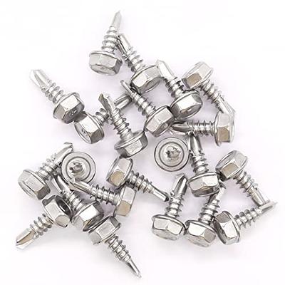 mxuteuk 100PCS #8 Self Drilling Screws 410 Stainless Steel Hex Washer Self  Tapping Screws for Metal (Length 1/2 & 5/8) G022-S - Yahoo Shopping