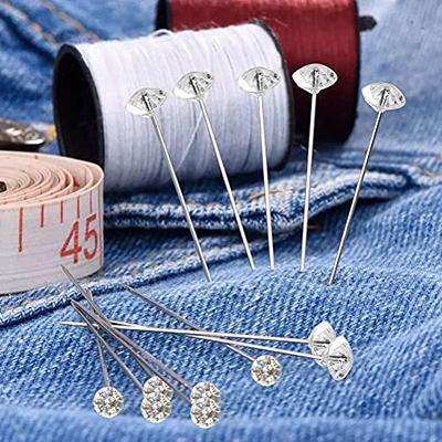 100pcs Stainless CLEAR DIAMOND Pins Sewing Pins WEDDING FLOWERS Decor