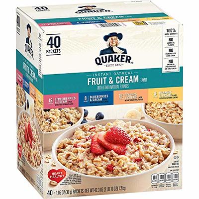 Quaker Instant Oatmeal Fruit & Cream, Variety Pack (42.3 oz., 40 pk.) -  Sam's Club