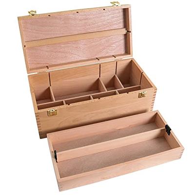 MEEDEN Multi-Function Artist Storage Box, Portable Wood Artist Supply  Storage Organizer with Drawer, Beechwood