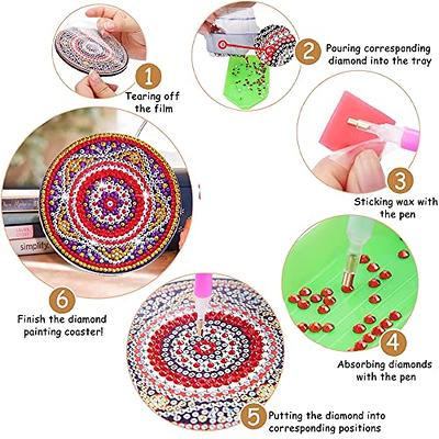 DIY Diamond Painting Coasters Kit Anti Slip Coasters 8/10pcs for