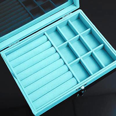 Jewelry Box Earring Organizer Tray with Clear Lid Earring Display Tray  Velvet