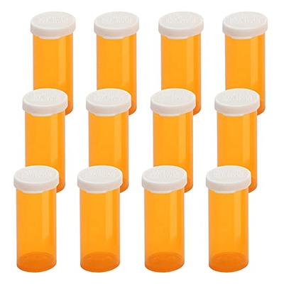 Empty Plastic RX Pill Medicine Bottles Containers Amber Reversible