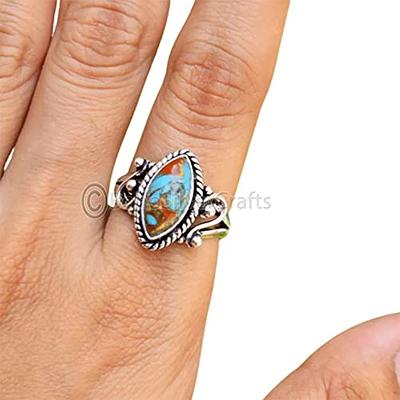 Raw Turquoise Engagement Ring, Turquoise Sterling Silver Rings –  JadedDesignNYC