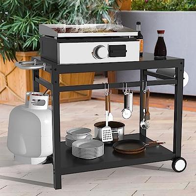 GLOWYE Portable Outdoor Grill Cart with Wheels, Pizza Oven Table