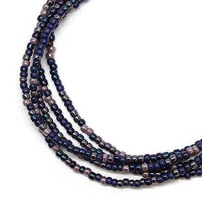 Black Seed Bead Necklace, Thin 1.5mm Single Strand 26