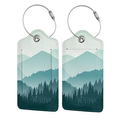  2 Pack Luggage Tags for Suitcases, PU Leather Baggage