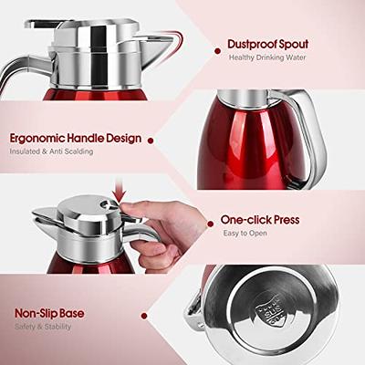 68 Oz Thermal Coffee Carafe,2 Liter Stainless Steel Thermos Carafe,Double  Wall Insulated Coffee Server,Fully Sealed Coffee Thermos Dispenser Keep Hot  12 Hours,Vacuum Thermal Pot for Coffee,Tea (Red) - Yahoo Shopping