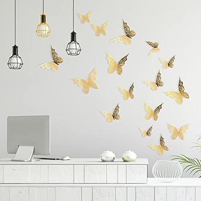 CIWEI 48Pcs Butterfly Stickers 3D Wall Decals - 3 Sizes Removable Art Decor  Party Cake Decorations Wedding