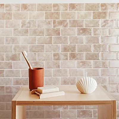 LONGKING 10-Sheet Peel and Stick Backsplash Tile for Kitchen Backsplash,  12x12 inches Off White Subway Tile with Grey Grout 