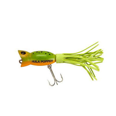 Arbogast Hula Popper Topwater Baits 1 1/4 Frog Yellow Belly 3/16