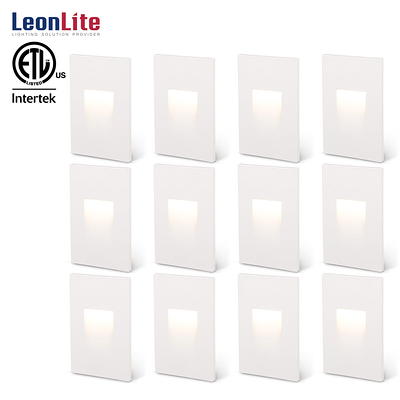 LEONLITE 12-Pack Premium Series 3CCT 120V LED Step Lights, Dimmable 3.5W  Indoor Outdoor Stair Light, 3000K/4000K/5000K Selectable, CRI90, 150LM,  ETL, Horizontal, IP65, Aluminum, Oil Rubbed Bronze 