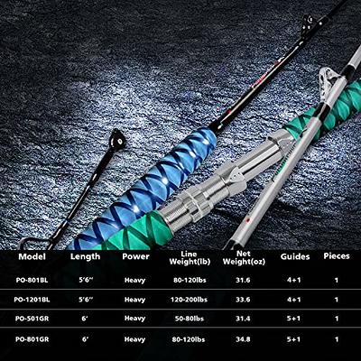 Fiblink Saltwater Fishing Rod 1 Piece Trolling Rod Deep Drop Sea