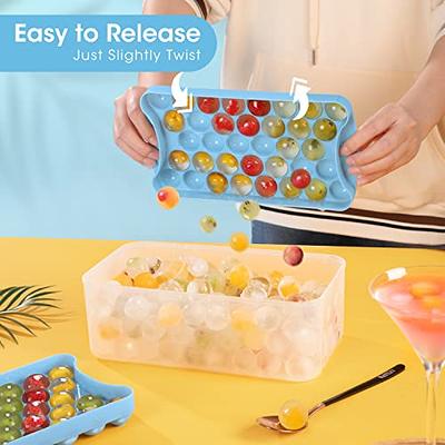 Ice Cube Tray with Lid and Bin, 2 Pack Ice Trays for Freezer, One Button  Easy Release Ice Maker With Handle, Food Grade PP Ice Container Box, Ice