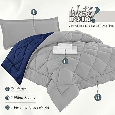  Luxury Linens 7 Pc Bed-in-A-Bag Comforter & Sheet Set