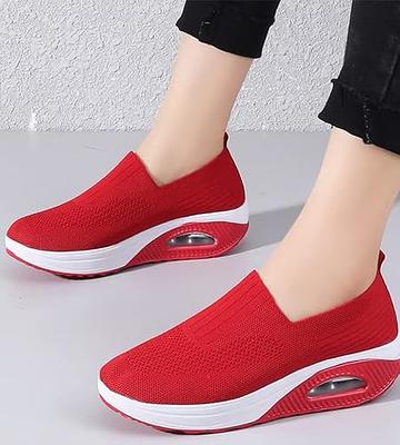 Women's Orthopedic Sneakers, Cushion Platform Diabetic Walking Shoes Slip  On