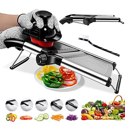 MASTERTOP Adjustable Mandoline Food Slicer Vegetable Slicer Fruit Cutter  Stainless Steel Kitchen Julienne Slicer For Kitchen Waffle Fry Cut Potato  Chip Vegetable Onion Cheese French Fry - Yahoo Shopping