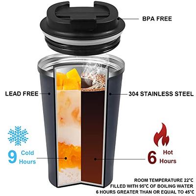 KETIEE Travel Coffee Mug Spill Proof 12oz, Insulated Coffee Mug to Go,  Coffee Tumbler, Reusable Coffee Cups with Seal Lid, Vacuum Stainless Steel