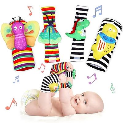 Foot Finders & Wrist Rattles for Infants Developmental Texture Toys for  Babies & Baby Toy Socks & Infant Wrist Rattle, Newborn Toys for Baby Boys