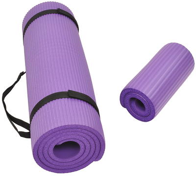 BalanceFrom All-Purpose 1/2 In., High Density Foam Exercise Yoga Mat  Anti-Tear with Carrying Strap, Green 