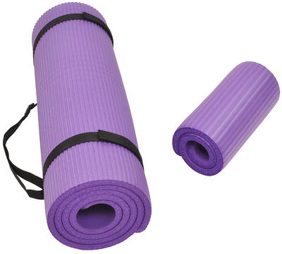 ProsourceFit Extra Thick Yoga and Pilates Mat 1-in, 71”L x 24”W Grey 