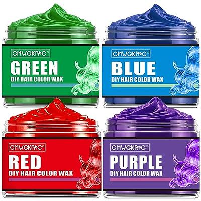 4 Colors Temporary Hair Color For Kids Stocking Stuffers, Christmas  Gifts,Temporary Hair Dye,Hair Color Spray Green Red Blue Purple Hair Dye  Hair Wax Color,Instant Hair Color Wax DIY Washable Hair Dye 