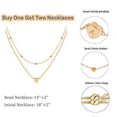 Gold Necklace for Women Dainty Gold Necklace Gold Layer Necklace Gold Disc  Necklace Gold Coin Boho Choker Minimal Bead Necklace 