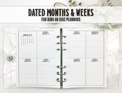 2023 Dated Planner Inserts, Horizontal Weekly