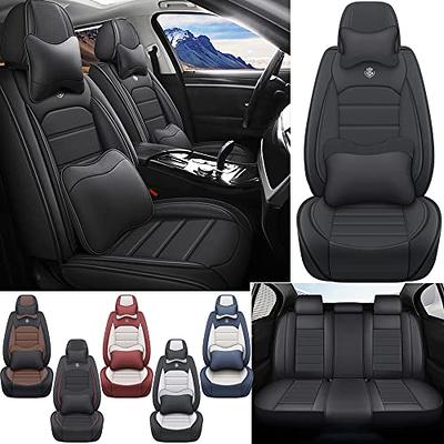 Leader Accessories 2pcs Leather Car Seat Cushions Non-Slip Black Front Seat  Covers Mat Pad for Cars