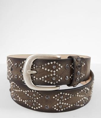 BKE Women's Chevron Glitz Leather Belt