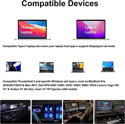 WAVLINK Thunderbolt 3 Dock - Dual Monitors 4K@60Hz/FHD@144Hz & Single  8K@30Hz and 60W Host Charging for Thunderbolt 3/4, USB-C Windows/Mac