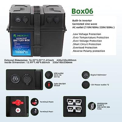 ALL-TOP Smart Battery Box, 12V Marine Case w  